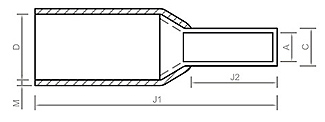 Insulated tubular lug dimension chart